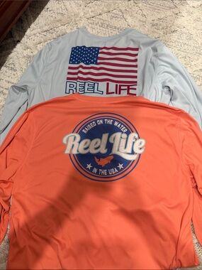 Reel Life Men's Long-Sleeve Performance Shirt - Coral